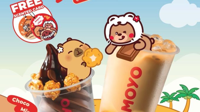 Promo MOMOYO x Capybara PIMOO Choco Bestie mulai Rp. 16.000 dengan bonus scented card edisi spesial.