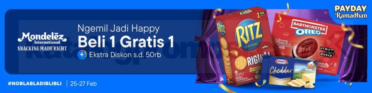 Promo Mondelez Payday Ramadhan Beli 1 Gratis 1 Promo Mondelez Payday Ramadhan Beli 1 Gratis 1 dengan diskon hingga Rp. 50.000 di Blibli