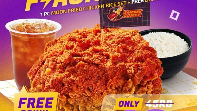 Promo Moon Chicken Shopee Flash Sale Paket Hemat Rp. 19.000 Moon Fried Chicken Rice Set + Free Drink