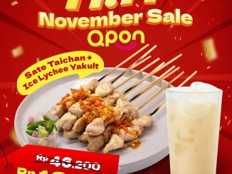 Promo Nasgor Mafia QPON 11.11 Sale Sate Taichan + Lychee Yakult Rp.18.380 berlaku via aplikasi QPON