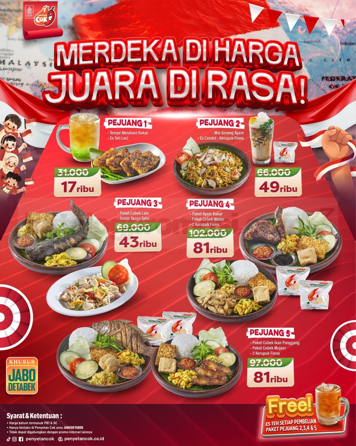 Promo Penyetan Cok Paket Pejuang Kemerdekaan Mulai Rp17 Ribuan Promo Penyetan Cok Paket Pejuang Kemerdekaan Mulai Rp17 Ribuan 1