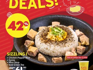 Promo Pepper Lunch Sizzling Deals Diskon sampai 42% dengan Pepper Rice, Gyoza, Miso Soup, dan Ice Green Tea
