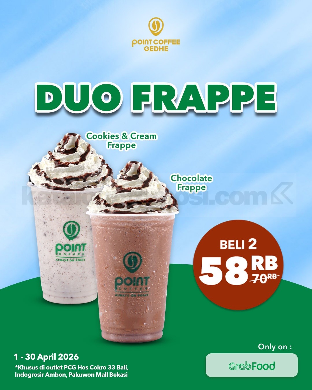 Promo Point Coffee Duo Frappe Rp. 48.000 Promo Point Coffee Duo Frappe Rp. 48.000 3