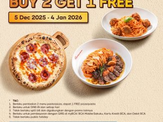 Promo Popolamama BCA Buy 2 Get 1 Free Pizza & Pasta untuk pengguna BCA