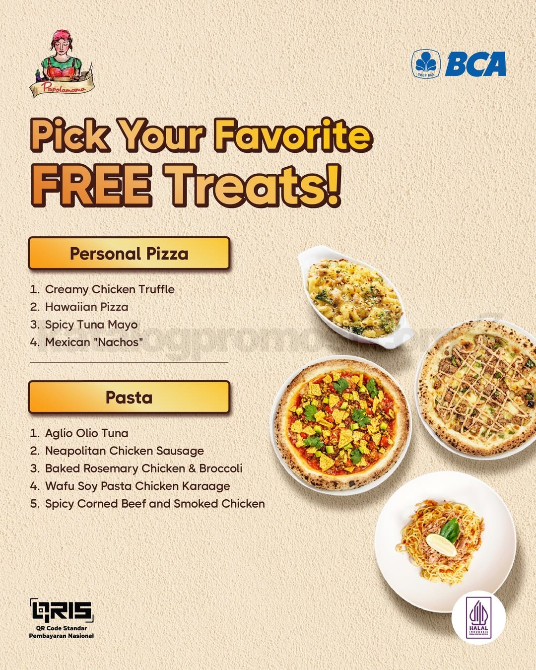 Promo Popolamama BCA Buy 2 Get 1 Free Pizza & Pasta Promo Popolamama BCA Buy 2 Get 1 Free Pizza & Pasta 1