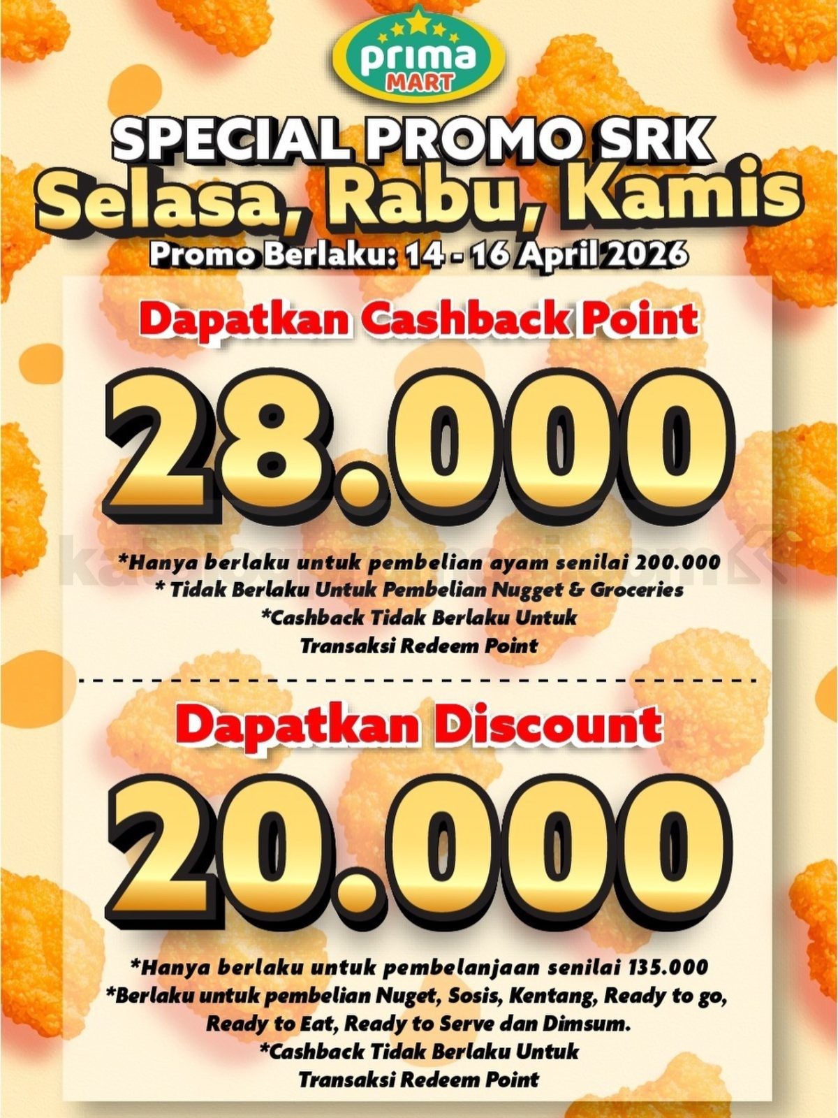 Promo Prima Mart SRK Ayam Size 2 mulai Rp. 34.500 Promo Prima Mart SRK Ayam Size 2 mulai Rp. 34.500 2