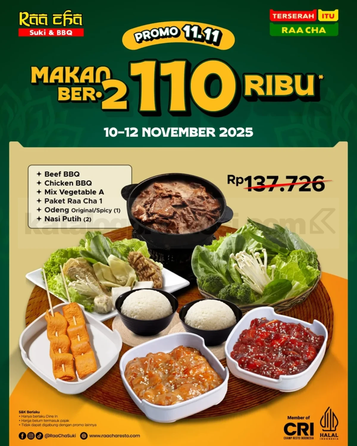 Promo Raa Cha 11.11 Menu Serba Rp. 11.000 Promo Raa Cha 11.11 Menu Serba Rp. 11.000 3