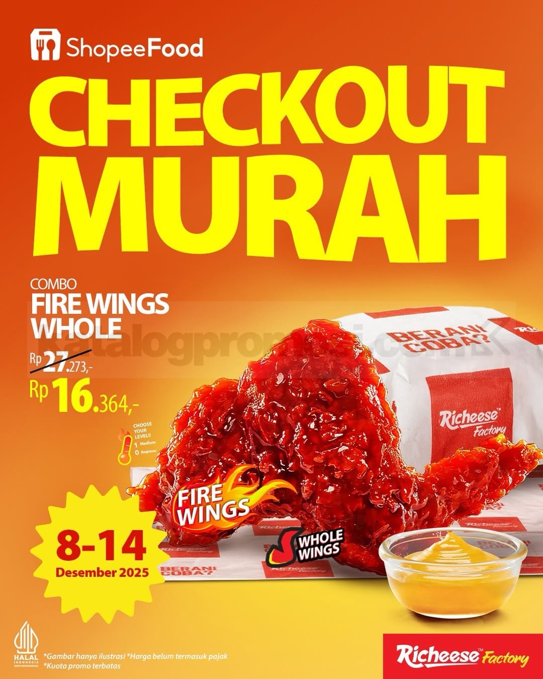 Promo Richeese Factory Checkout Murah Combo Fire Wings Whole Rp. 16.364 Promo Richeese Factory Checkout Murah Combo Fire Wings Whole Rp. 16.364 di ShopeeFood