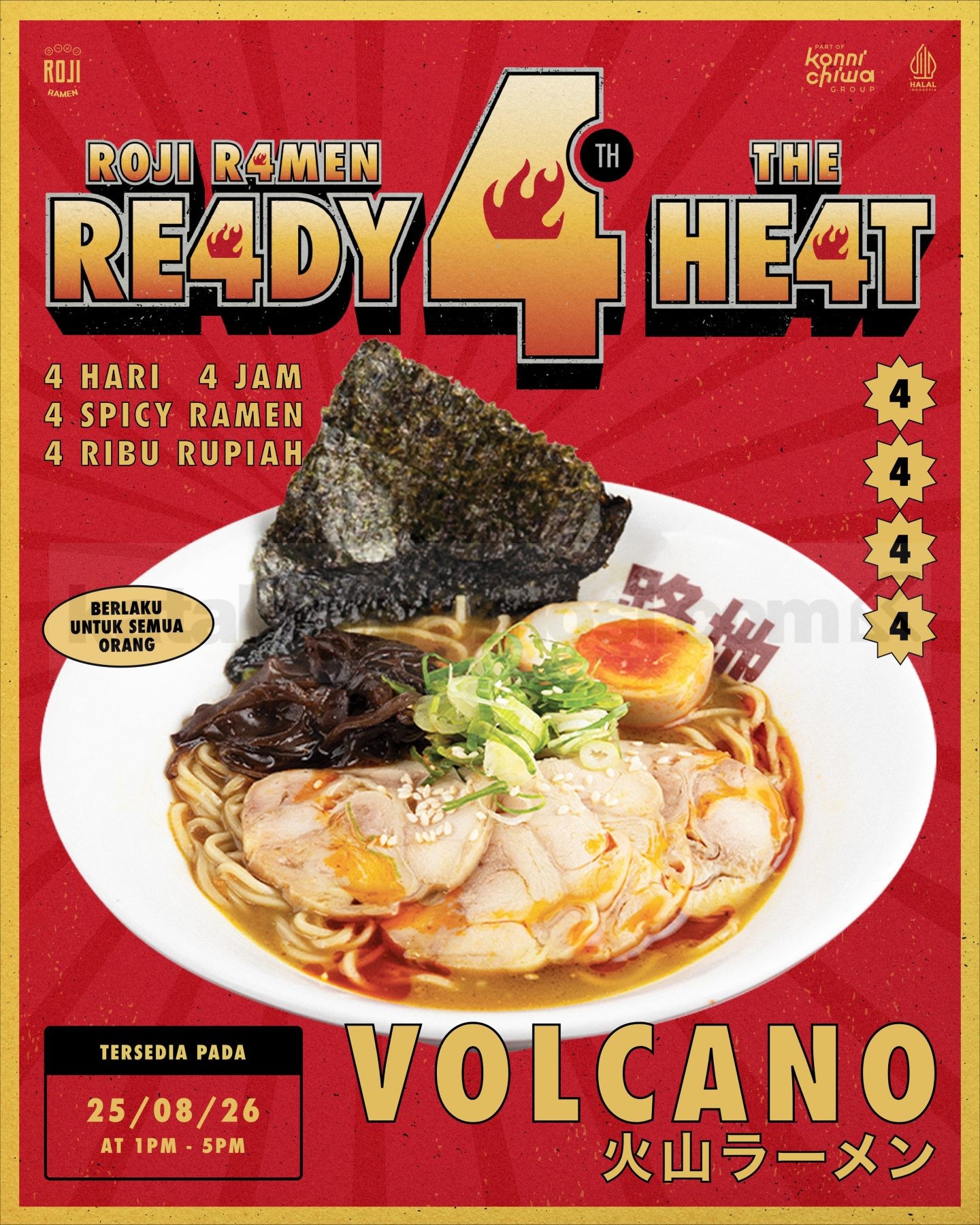 Promo Roji Ramen Spicy Ramen Cuma Rp. 4.000 Promo Roji Ramen Spicy Ramen Cuma Rp. 4.000 dengan varian berbeda setiap hari