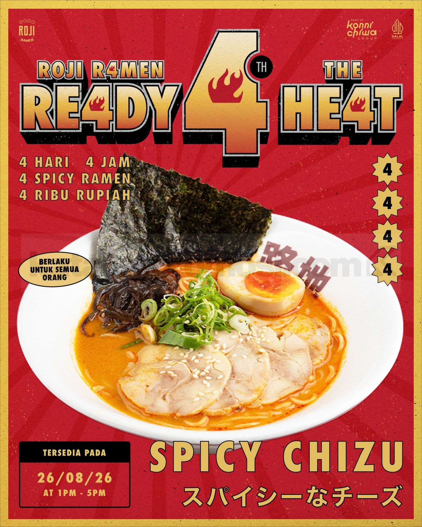 Promo Roji Ramen Spicy Ramen Cuma Rp. 4.000 Promo Roji Ramen Spicy Ramen Cuma Rp. 4.000 1