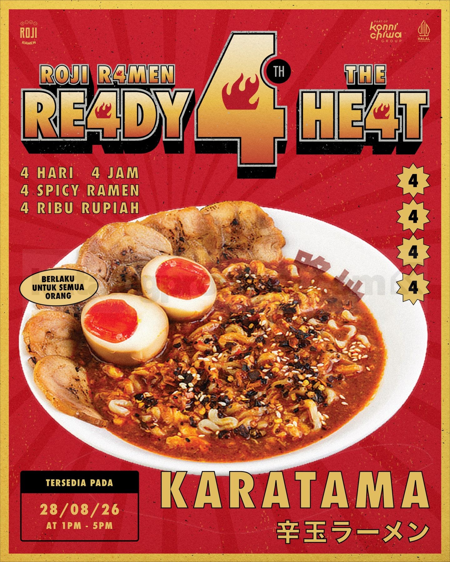 Promo Roji Ramen Spicy Ramen Cuma Rp. 4.000 Promo Roji Ramen Spicy Ramen Cuma Rp. 4.000 3