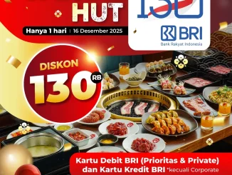 Promo Shaburi x Kintan Buffet HUT BRI Diskon Rp. 130.000 dengan kartu BRI