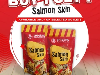 Promo Shigeru Buy 1 Get 1 Free Salmon Skin gratis camilan crunchy varian Original Spicy dan Nori