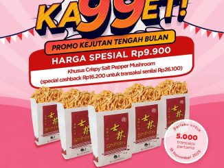 Promo Shihlin Bank Saqu Crispy Salt Pepper Mushroom Rp. 9.900 untuk 5.000 transaksi pertama