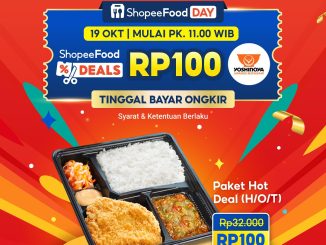 Promo ShopeeFood Day Yoshinoya Paket H/O/T Rp. 100 berlaku 19 Oktober 2025