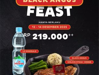 Promo Steak Hotel by Holycow! 12.12 Black Angus Feast Rp. 219.000 berlaku 12–14 Desember 2025 untuk dine-in di TKP non-bandara.