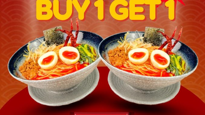 Promo Street Ramen 10.10 Flash Deal Buy 1 Get 1 ramen berlaku 10 Oktober 2025 pukul 12.00–18.00 untuk dine-in & take-away