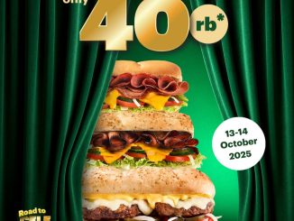 Promo Subway Anniversary Best Seller Sandwich Rp. 40.000 berlaku 13–14 Oktober 2025