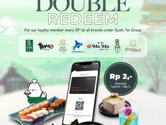 Promo Sushi Tei Double Redeem 1 Point Rp. 2 untuk Loyalty Member tanggal 20 November 2025