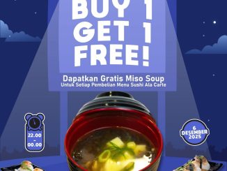 Promo Sushikun Late Night Sale Buy 1 Get 1 Free gratis Miso Soup untuk pembelian sushi ala carte