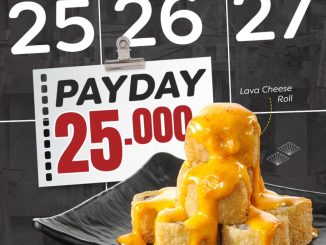 Promo Suteki Sushi Payday Lava Cheese Roll Rp. 25.000 berlaku 25–27 November 2025