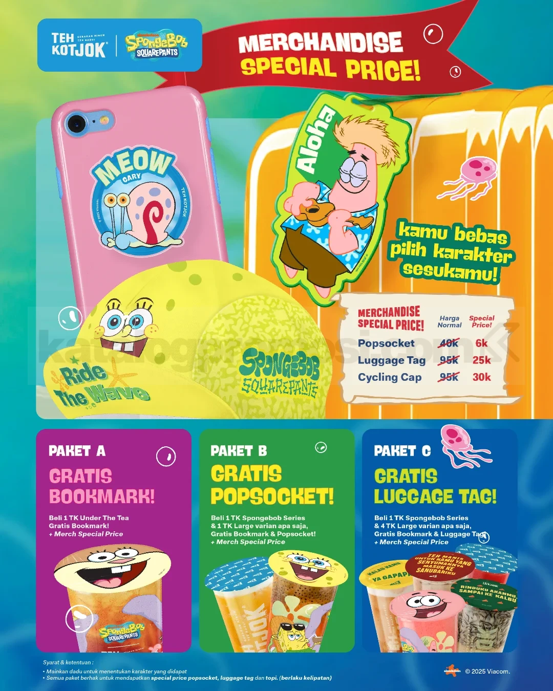 Promo Teh Kotjok Merchandise Special Price mulai Rp. 6.000 Promo Teh Kotjok Merchandise Special Price mulai Rp. 6.000 dengan edisi SpongeBoob SquarePants