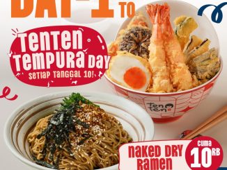 Promo Tenten Tempura Day Naked Dry Ramen Rp. 10.000 tanggal 10 Februari 2026