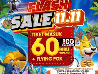 Promo The Jungle Waterpark Bogor Flash Sale 11.11 tiket Rp.60.000 dan Flying Fox gratis