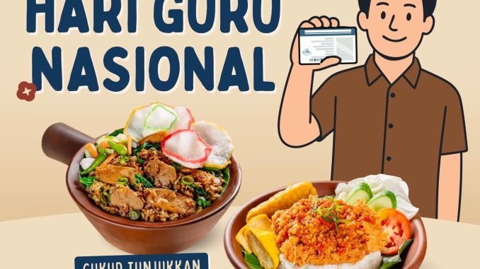 Promo The People’s Cafe Hari Guru Beli 1 Gratis 1 Nasi Ayam Geprek untuk pembelian Nasi Goreng Gila/Teri Medan