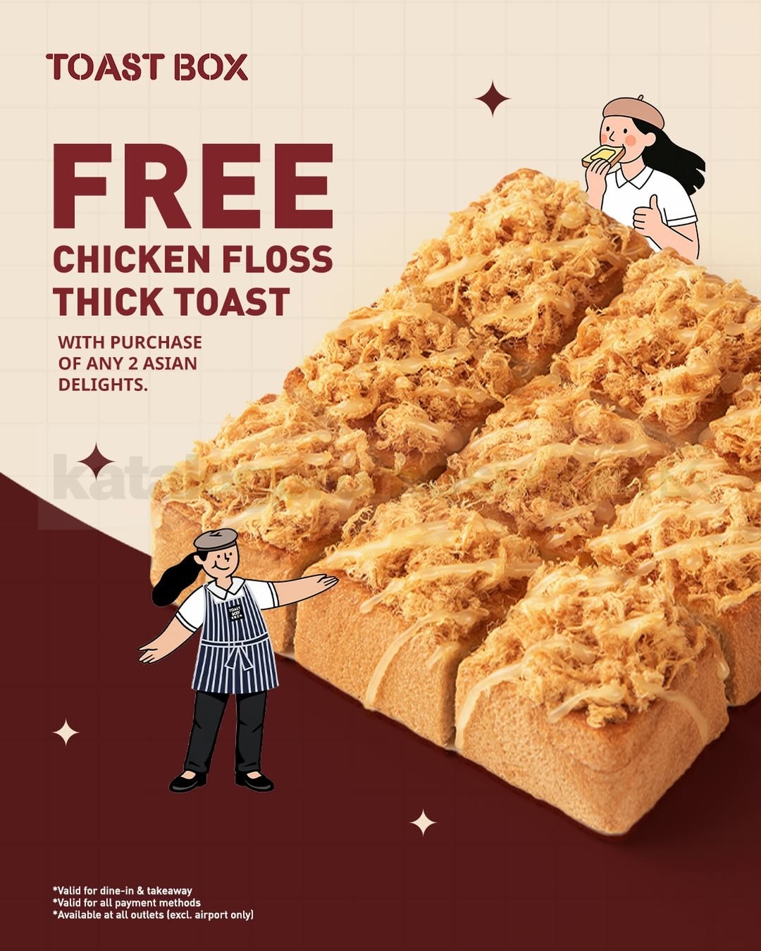 Promo Toast Box Gratis Chicken Floss Thick Toast Promo Toast Box Gratis Chicken Floss Thick Toast dengan pembelian dua Asian Delights