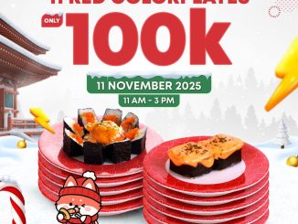Promo Tom Sushi Flash Sale 11.11 11 Red Colorplates Rp. 100.000 untuk dine-in di seluruh outlet
