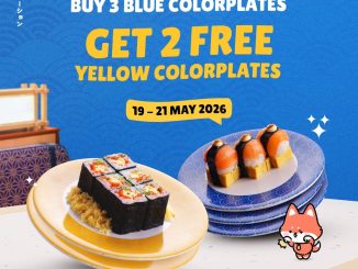 Promo Tom Sushi Payday Beli 3 Gratis 2 gratis 2 Yellow Colorplates berlaku 19–21 Mei 2026