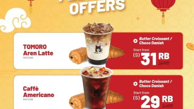 Promo Tomoro Coffee February Offers mulai Rp. 29.000 dengan paket kopi dan pastry