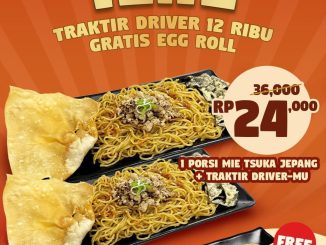 Promo Tsuka Ramen 12.12 dengan Mie Tsuka Jepang Rp. 24.000 dan traktir driver Rp. 12 ribu plus gratis Egg Roll