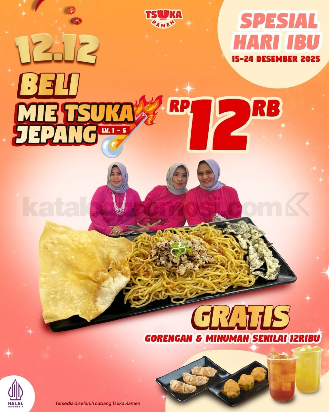 Promo Tsuka Ramen Hari Ibu 12.12 Gratis Gorengan & Minuman Promo Tsuka Ramen Hari Ibu 12.12 Gratis Gorengan & Minuman Rp. 12.000