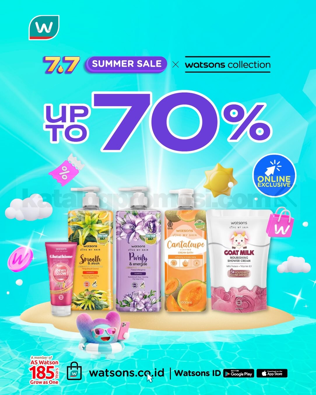 Promo Watsons 7.7 Summer Sale Diskon Hingga 70% Promo Watsons 7.7 Summer Sale Diskon Hingga 70% 1