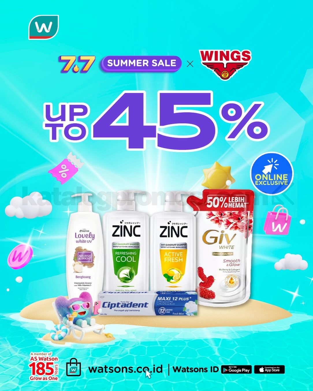 Promo Watsons 7.7 Summer Sale Diskon Hingga 70% Promo Watsons 7.7 Summer Sale Diskon Hingga 70% 5