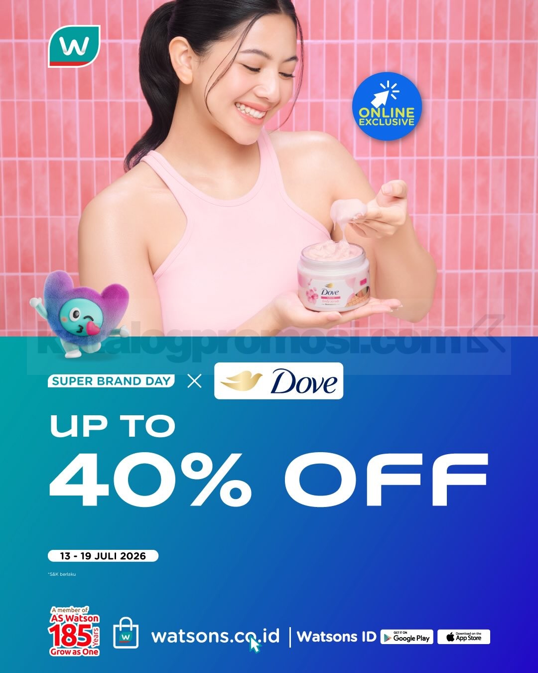 Promo Watsons Super Brand Day Diskon hingga 40% Promo Watsons Super Brand Day Diskon hingga 40% untuk skincare, makeup, dan body care pilihan.