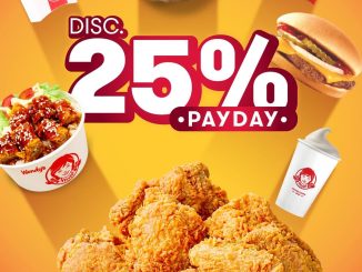 Promo Wendy’s Payday Diskon 25% Semua Produk berlaku 24–28 November 2025 dengan minimum pembelian Rp. 200.000