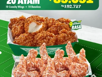 Promo Wingstop Flavorful Monday 20 potong ayam Rp. 89.091, mix & match 2 dari 9 rasa favorit