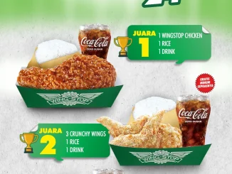 Promo Wingstop Hematnya Juara mulai Rp. 24.545 dengan 3 paket lengkap nasi & minum