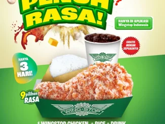 Promo Wingstop Paket Penuh Rasa Rp. 20.909 dengan chicken, nasi, dan free refill minum