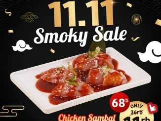 Promo Yakiniku Like 11.11 Smoky Sale Chicken Sambal Rp. 11.000 berlaku 10–12 November 2025 khusus dine-in di outlet Surabaya