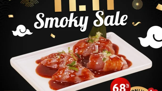 Promo Yakiniku Like 11.11 Smoky Sale Chicken Sambal Rp. 11.000 berlaku 10–12 November 2025 khusus dine-in di outlet Surabaya