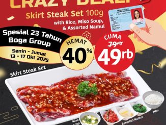 Promo Yakiniku Like CRAZY DEAL Skirt Steak Set cuma Rp49 Ribu berlaku 13–17 Oktober 2025 di seluruh outlet
