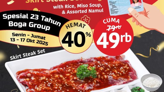 Promo Yakiniku Like CRAZY DEAL Skirt Steak Set cuma Rp49 Ribu berlaku 13–17 Oktober 2025 di seluruh outlet