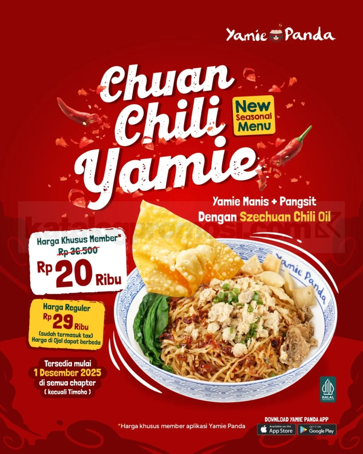 Promo Yamie Panda NEW! Chuan Chili Yamie Mulai Rp. 20.000 Promo Yamie Panda NEW! Chuan Chili Yamie Mulai Rp. 20.000 di seluruh outlet