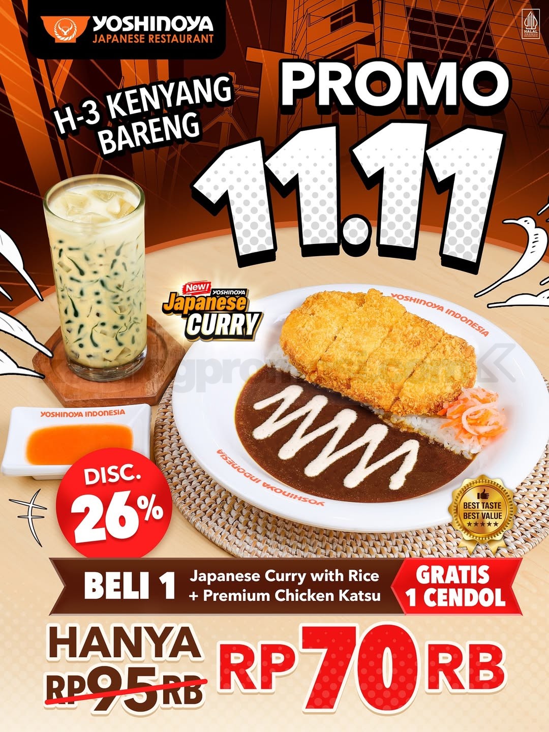 Promo Yoshinoya 11.11 BELI 1 GRATIS 1 Promo Yoshinoya 11.11 BELI 1 GRATIS 1 1