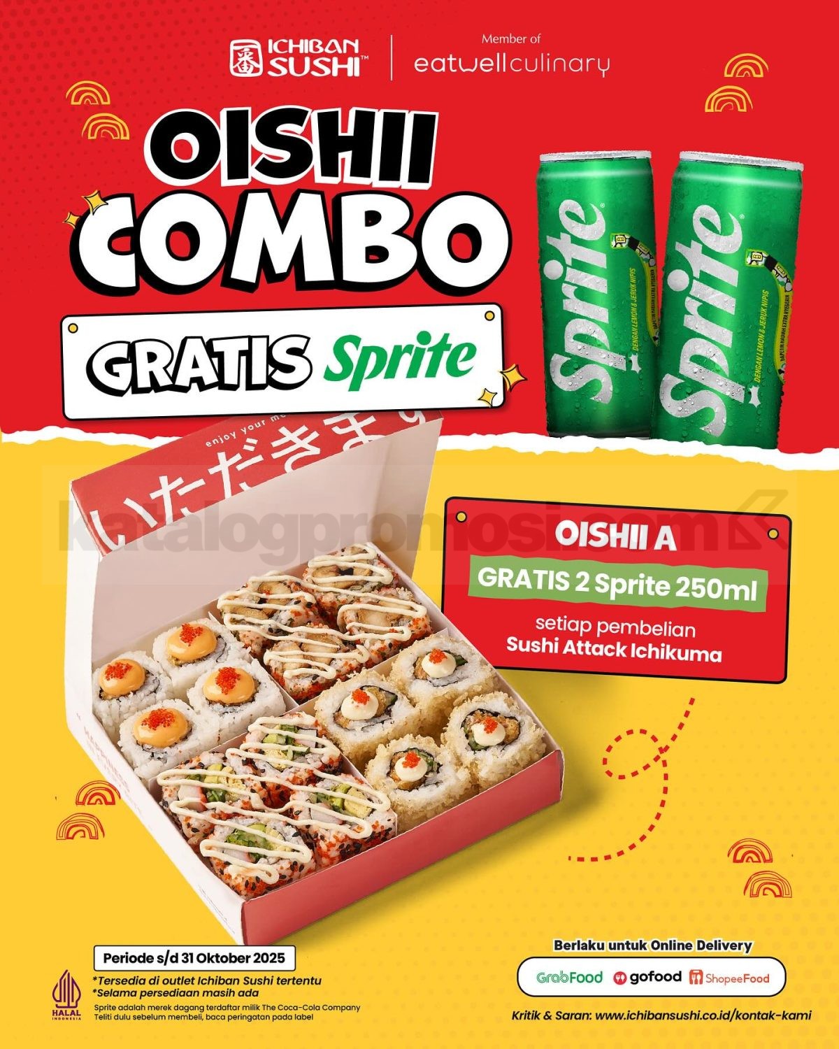 Promo Ichiban Sushi Oishi Combo Gratis Sprite Promo Ichiban Sushi Oishi Combo Gratis Sprite