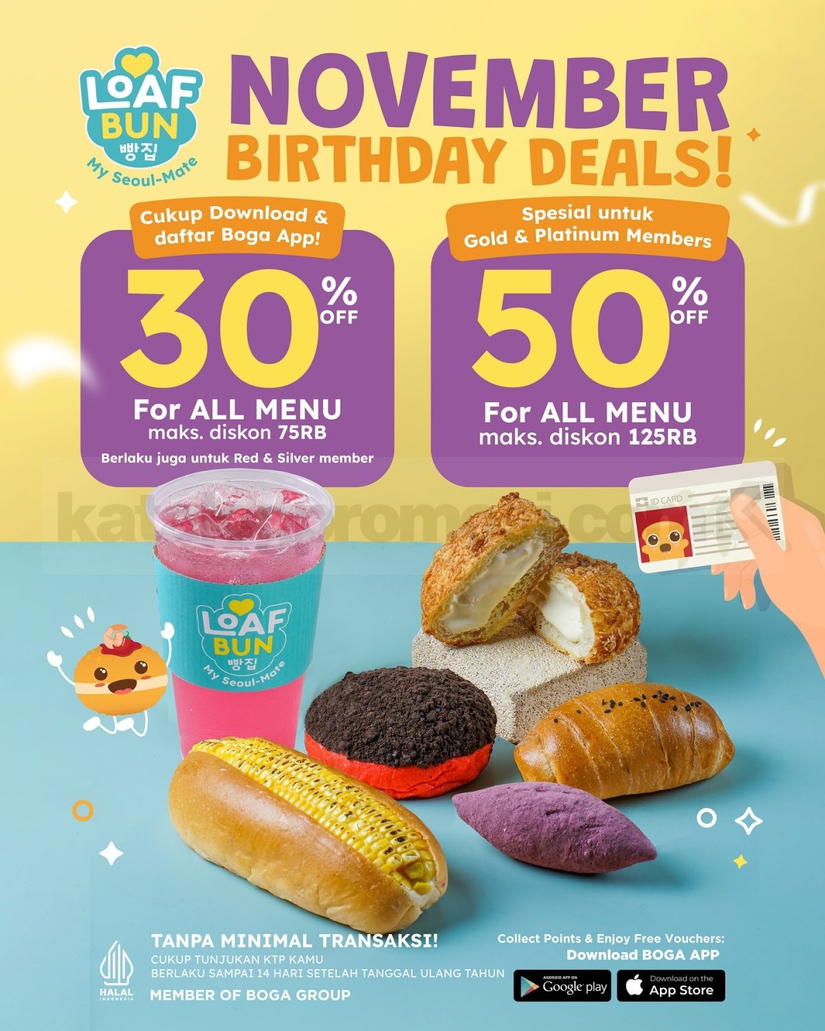 Promo Loaf Bun November Birthday Deals! Diskon Hingga 50% Promo Loaf Bun November Birthday Deals! Diskon Hingga 50%